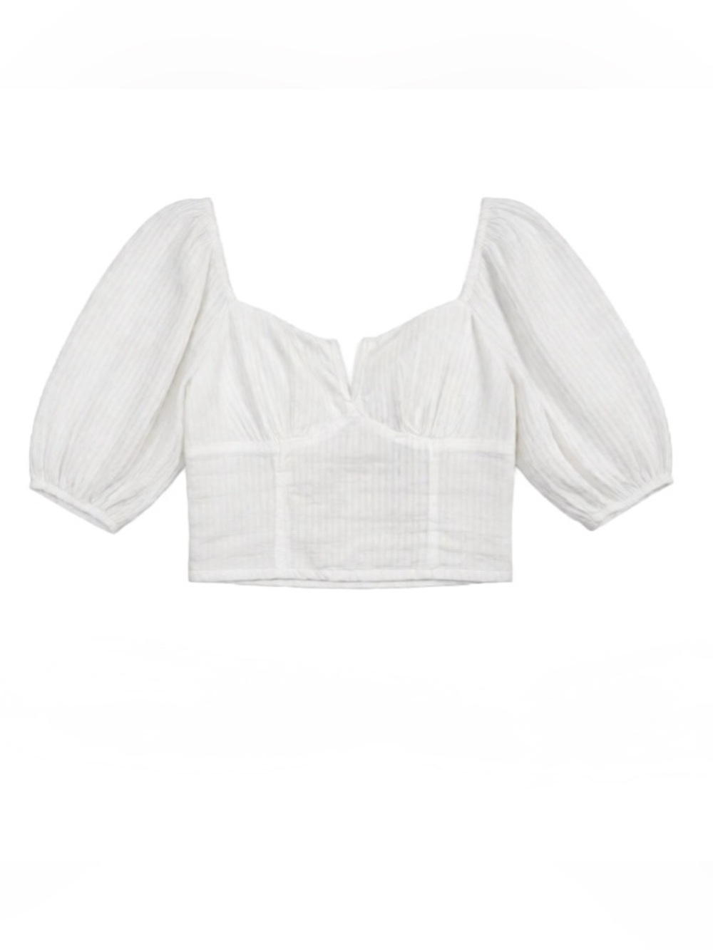 NWT Abercrombie & Fitch White Puff-Sleeve Crop Top